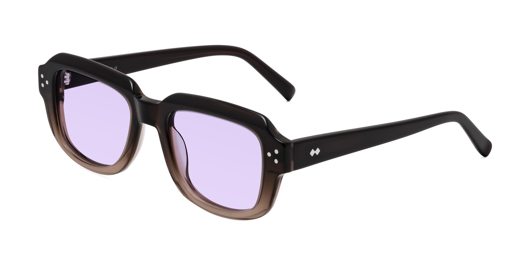 Angle of Bruges in Gradient Brown with Light Purple Tinted Lenses