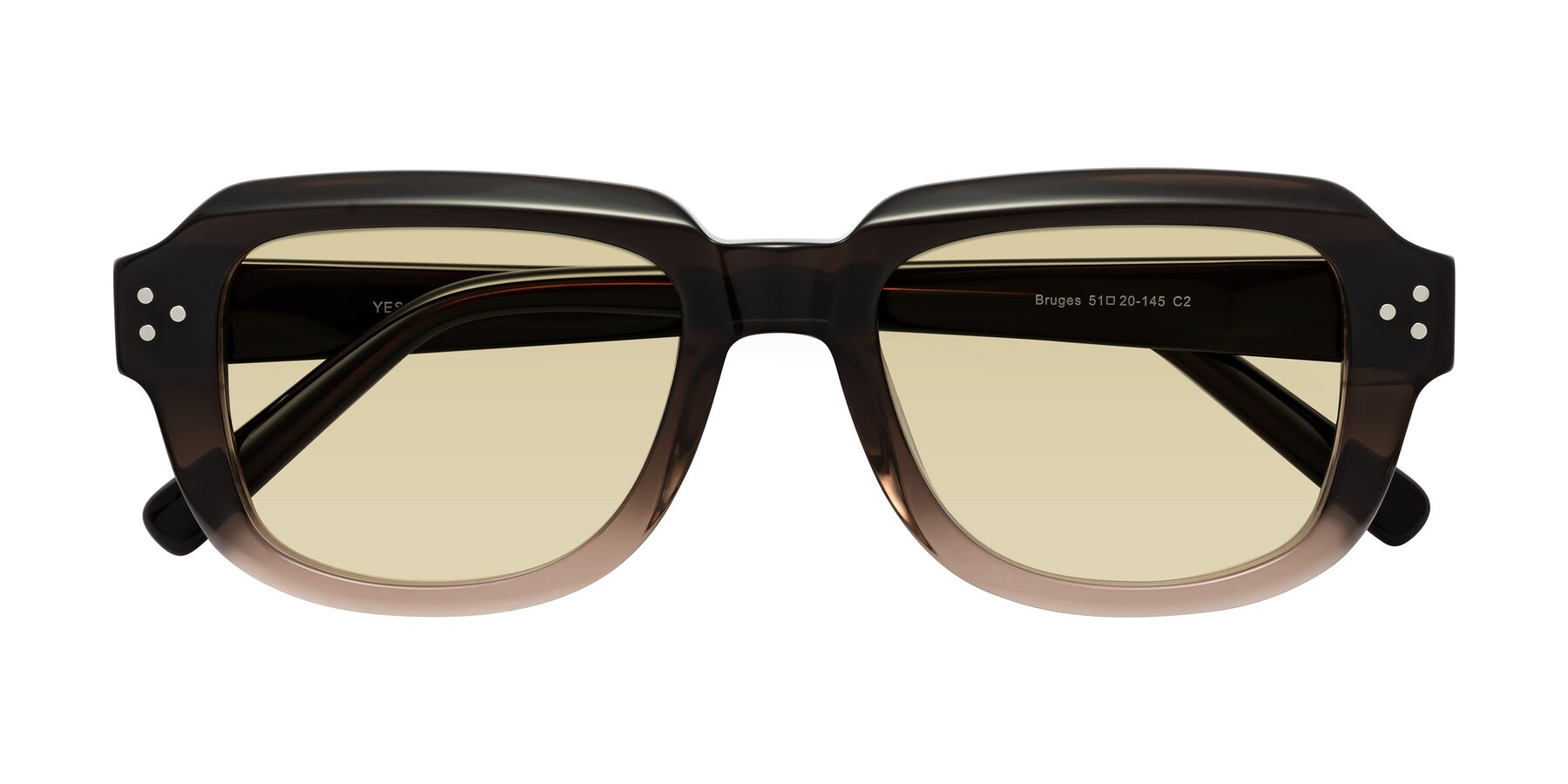 Folded Front of Bruges in Gradient Brown with Light Champagne Tinted Lenses