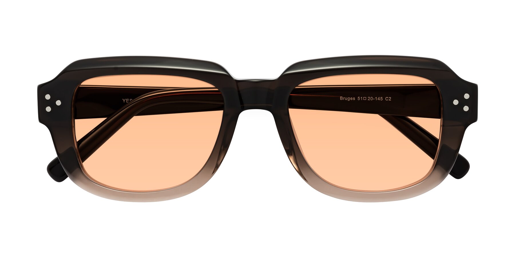 Folded Front of Bruges in Gradient Brown with Light Orange Tinted Lenses