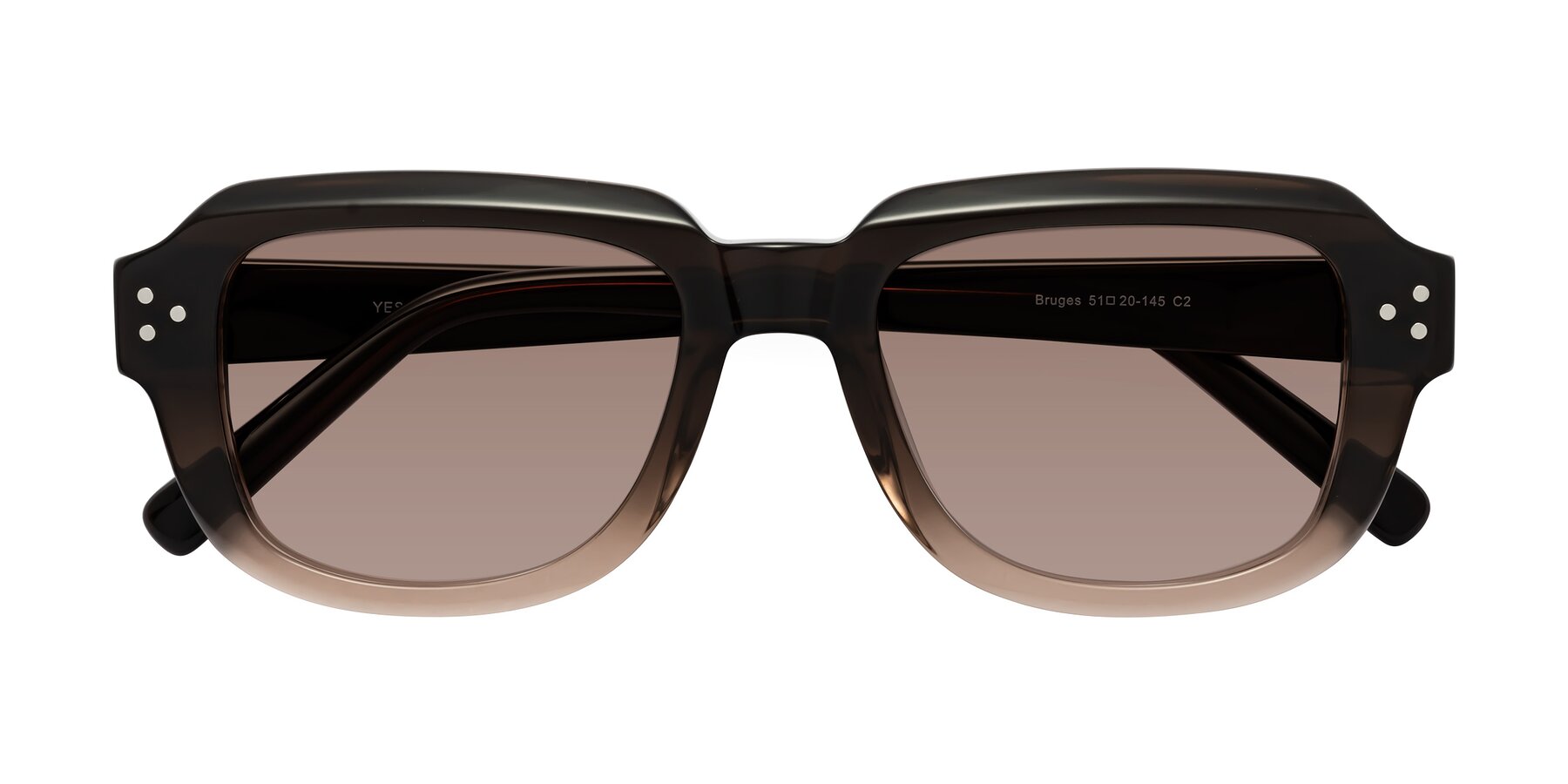 Folded Front of Bruges in Gradient Brown with Medium Brown Tinted Lenses