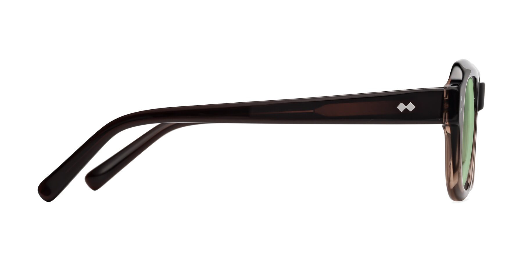 Side of Bruges in Gradient Brown with Medium Green Tinted Lenses
