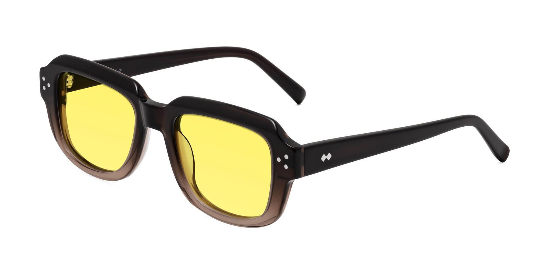 Angle of Bruges in Gradient Brown with Medium Yellow Tinted Lenses