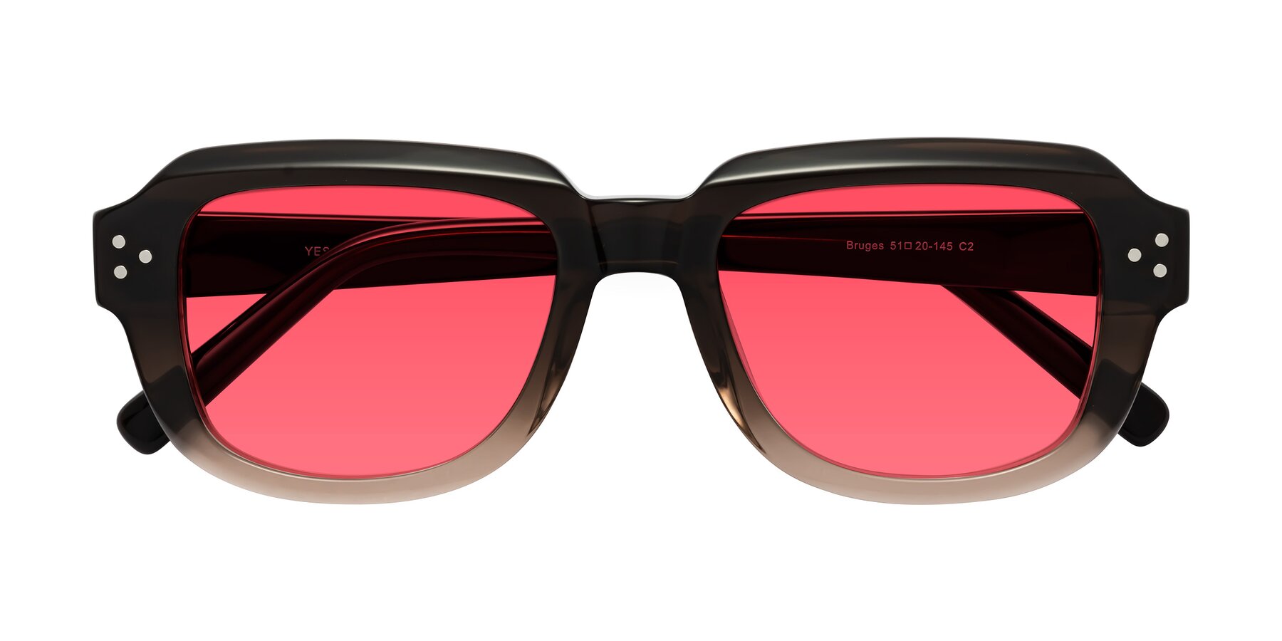 Folded Front of Bruges in Gradient Brown with Red Tinted Lenses
