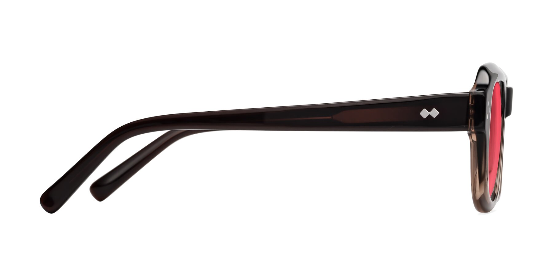 Side of Bruges in Gradient Brown with Red Tinted Lenses