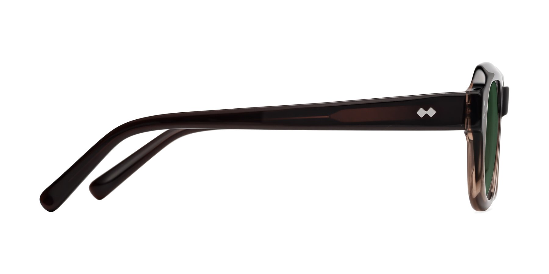 Side of Bruges in Gradient Brown with Green Tinted Lenses