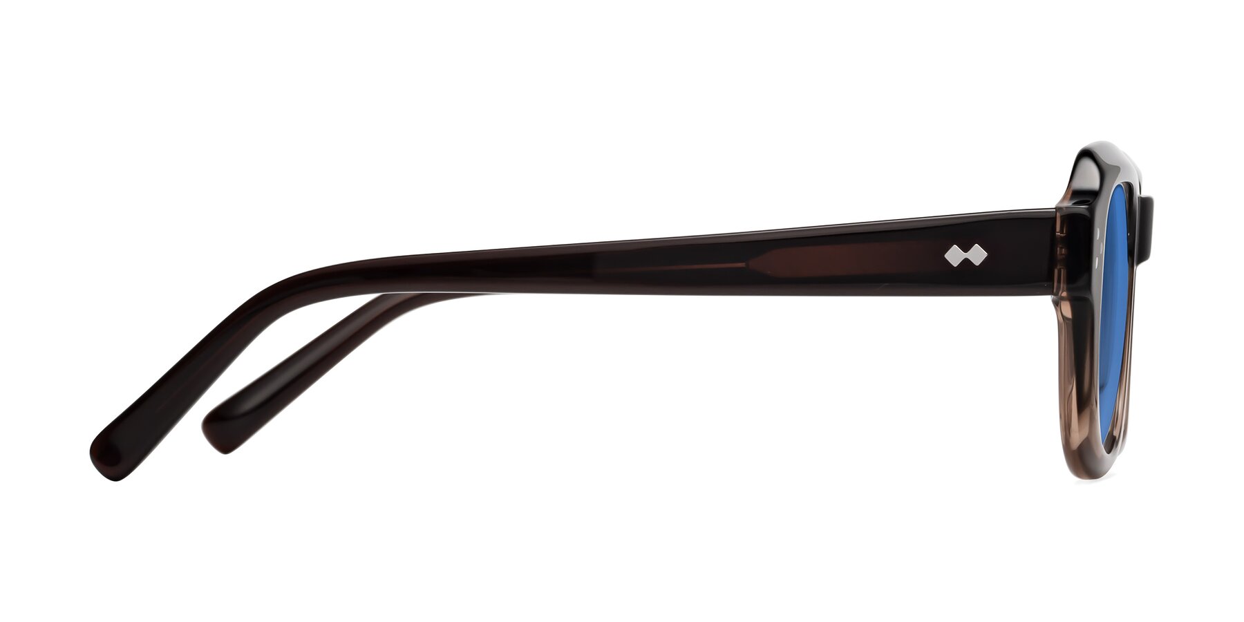 Side of Bruges in Gradient Brown with Blue Tinted Lenses