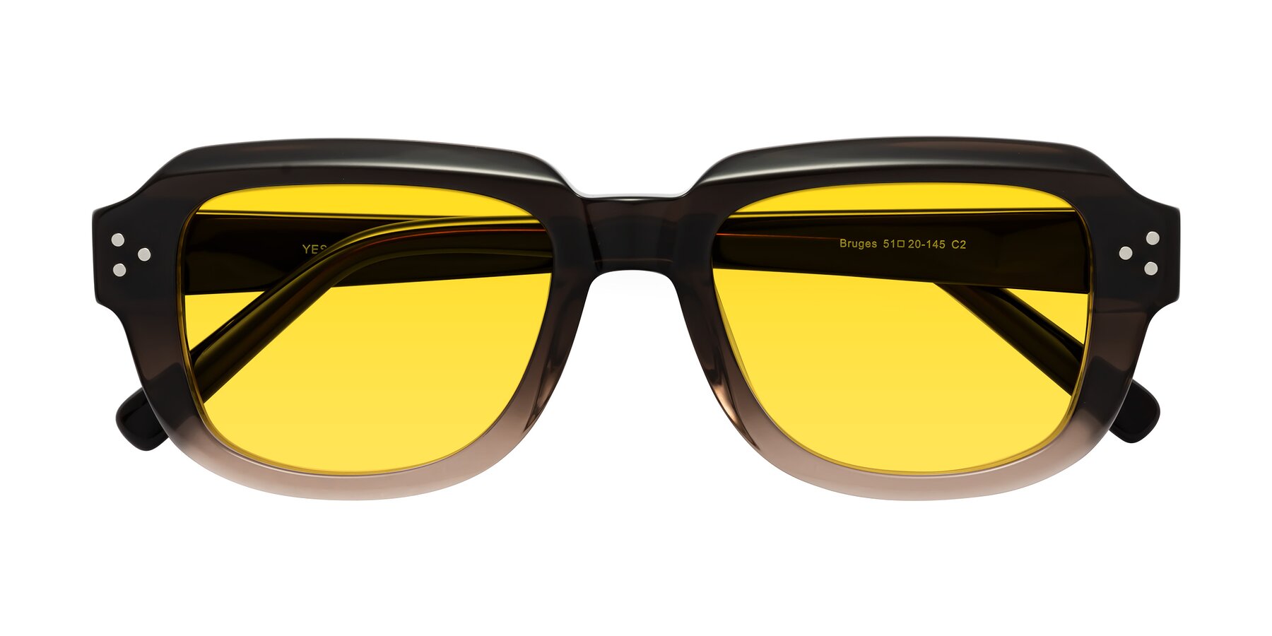Folded Front of Bruges in Gradient Brown with Yellow Tinted Lenses