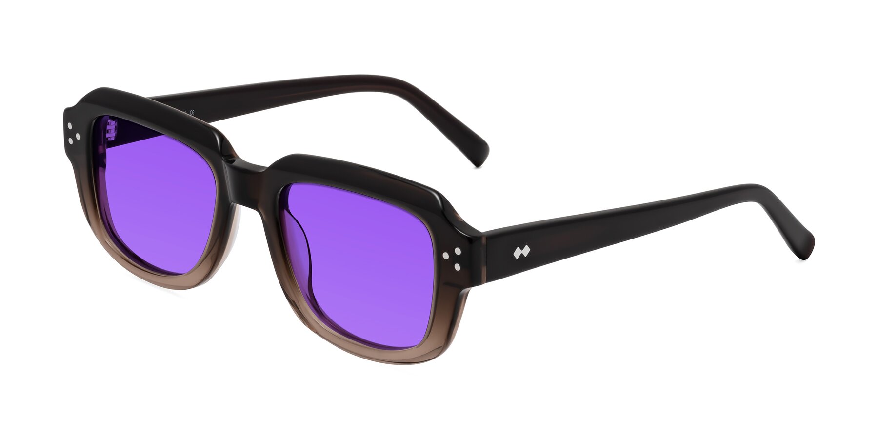Angle of Bruges in Gradient Brown with Purple Tinted Lenses