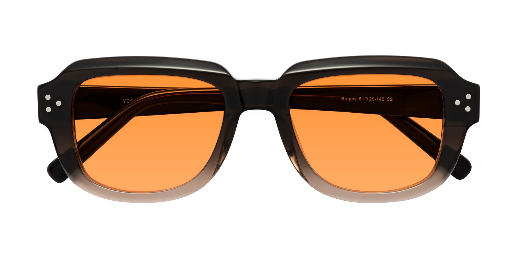 Folded Front of Bruges in Gradient Brown with Orange Tinted Lenses