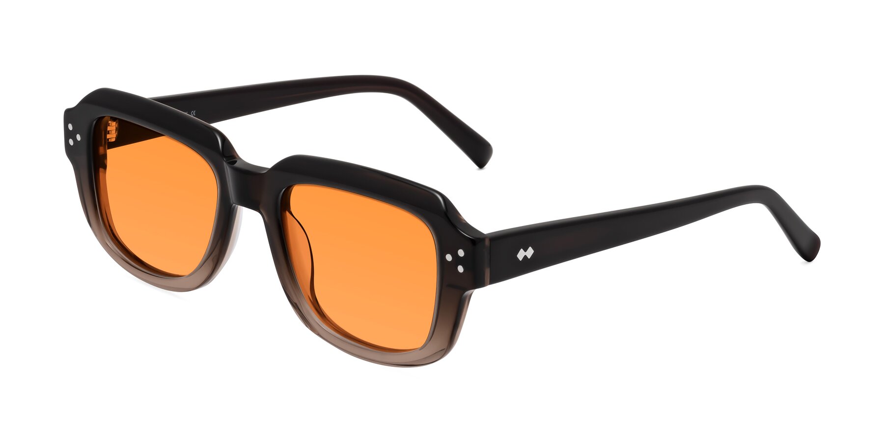 Angle of Bruges in Gradient Brown with Orange Tinted Lenses