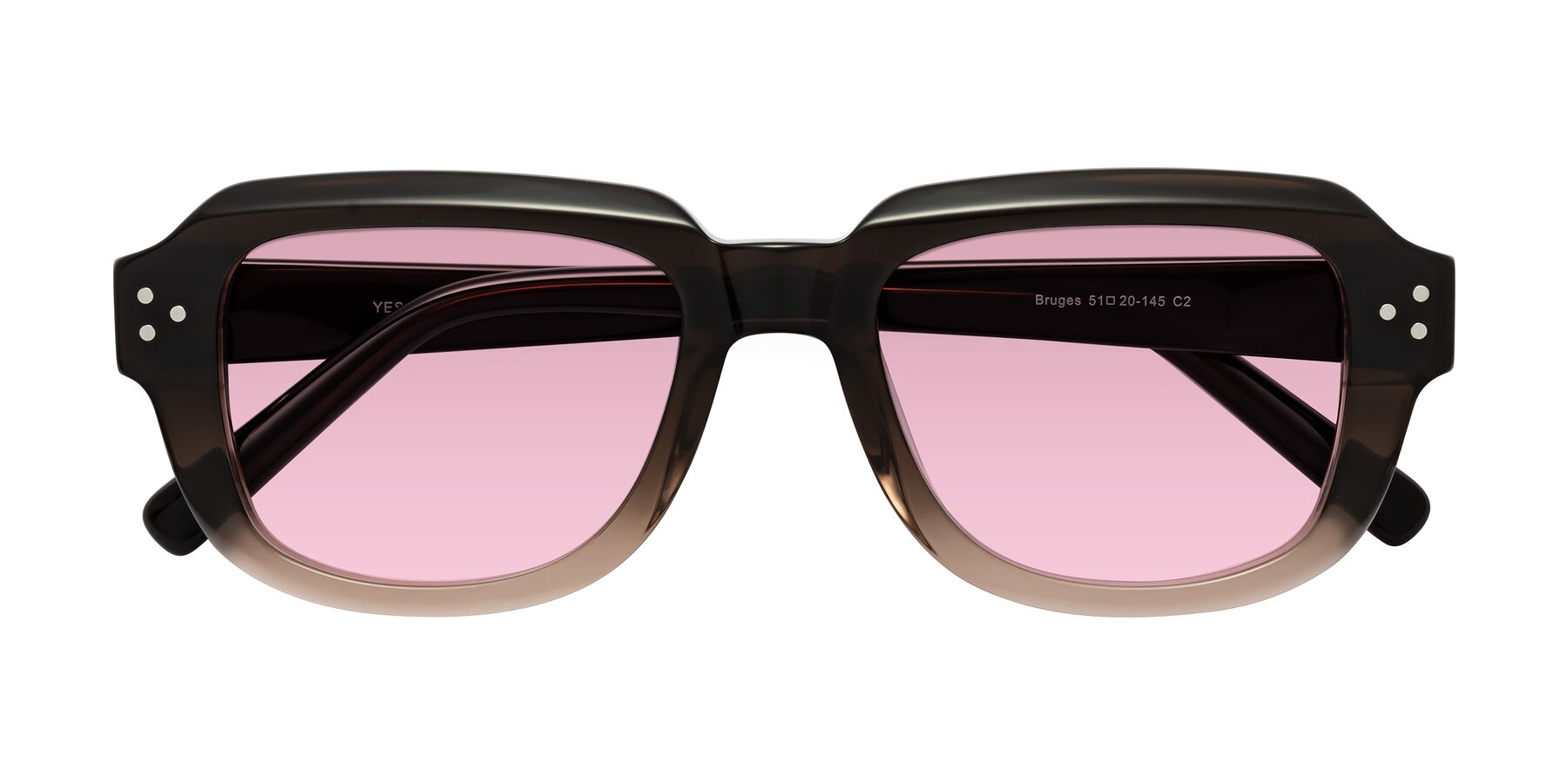 Folded Front of Bruges in Gradient Brown with Light Wine Tinted Lenses