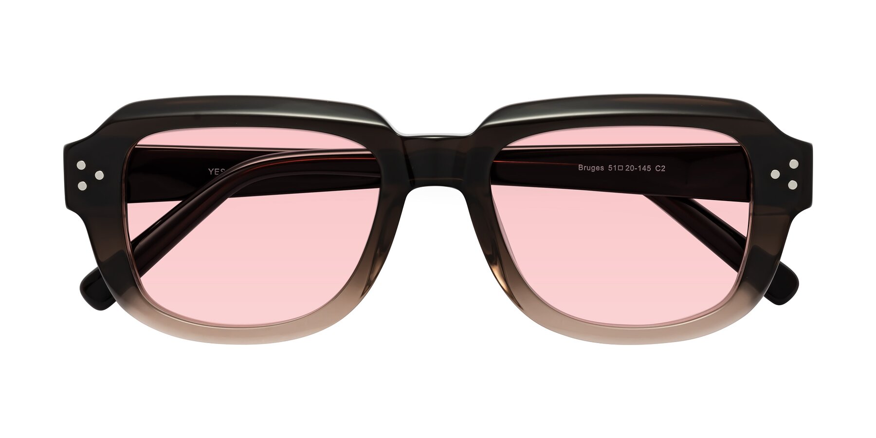 Folded Front of Bruges in Gradient Brown with Light Garnet Tinted Lenses
