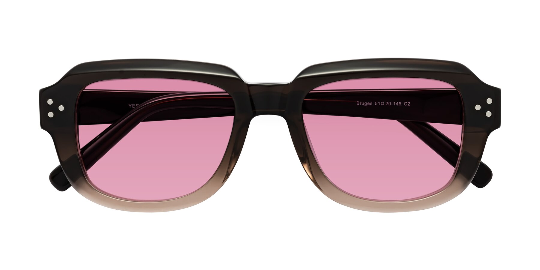 Folded Front of Bruges in Gradient Brown with Medium Wine Tinted Lenses