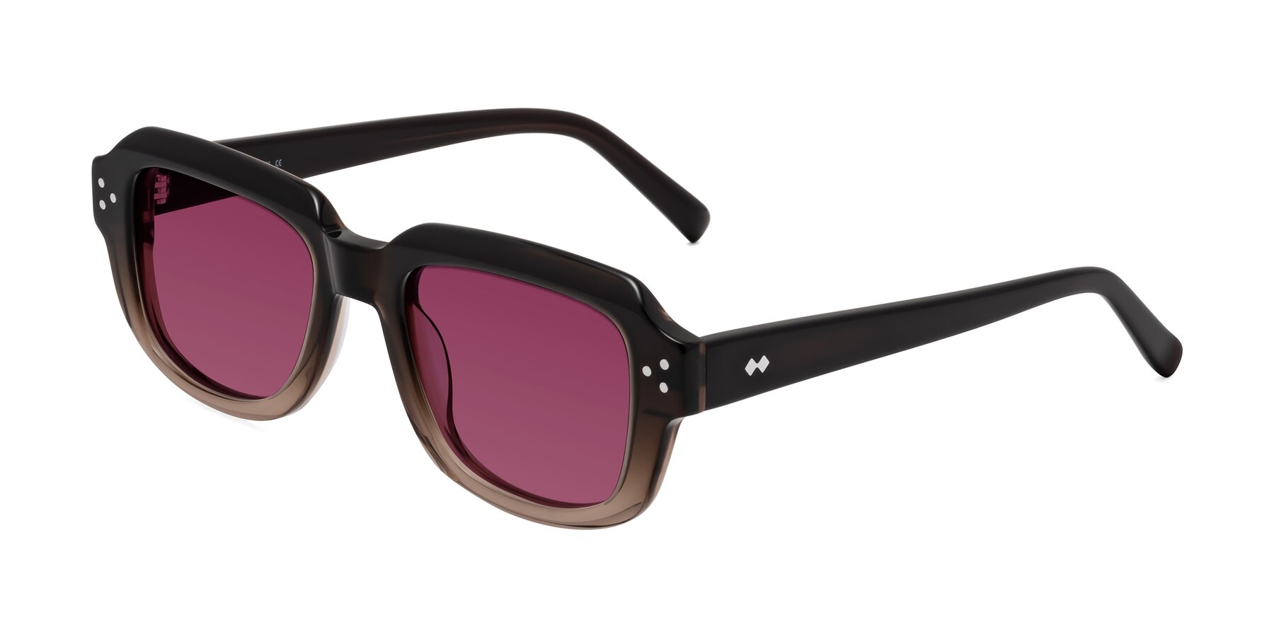 Angle of Bruges in Gradient Brown with Wine Tinted Lenses