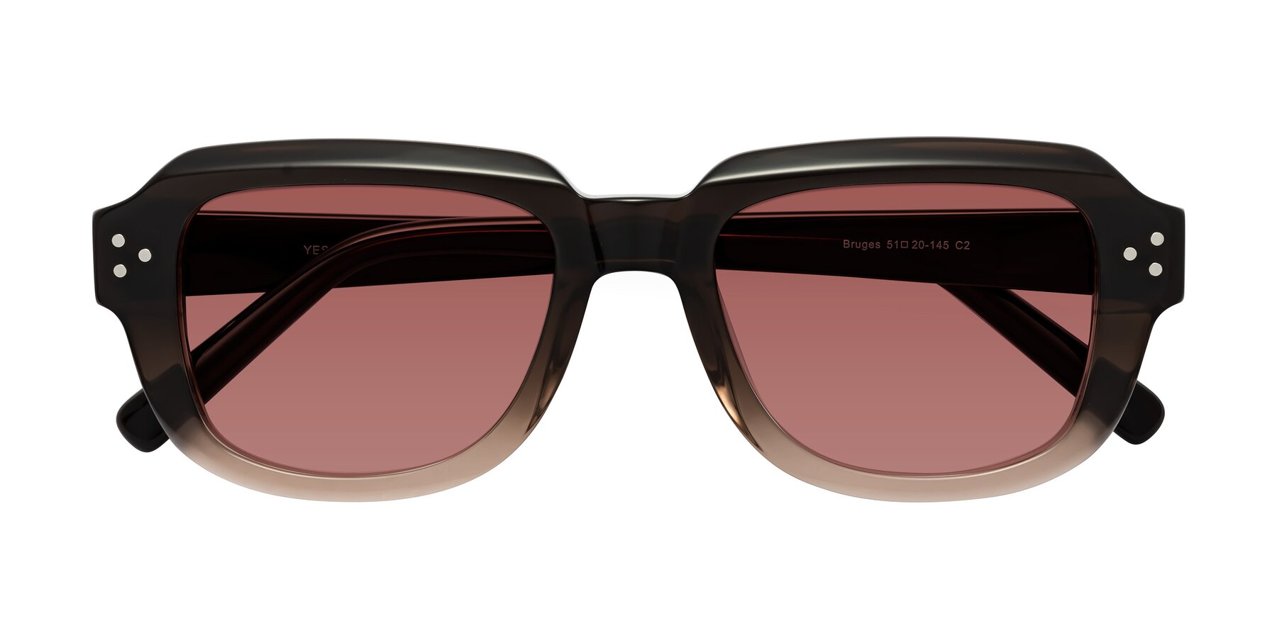 Folded Front of Bruges in Gradient Brown with Garnet Tinted Lenses