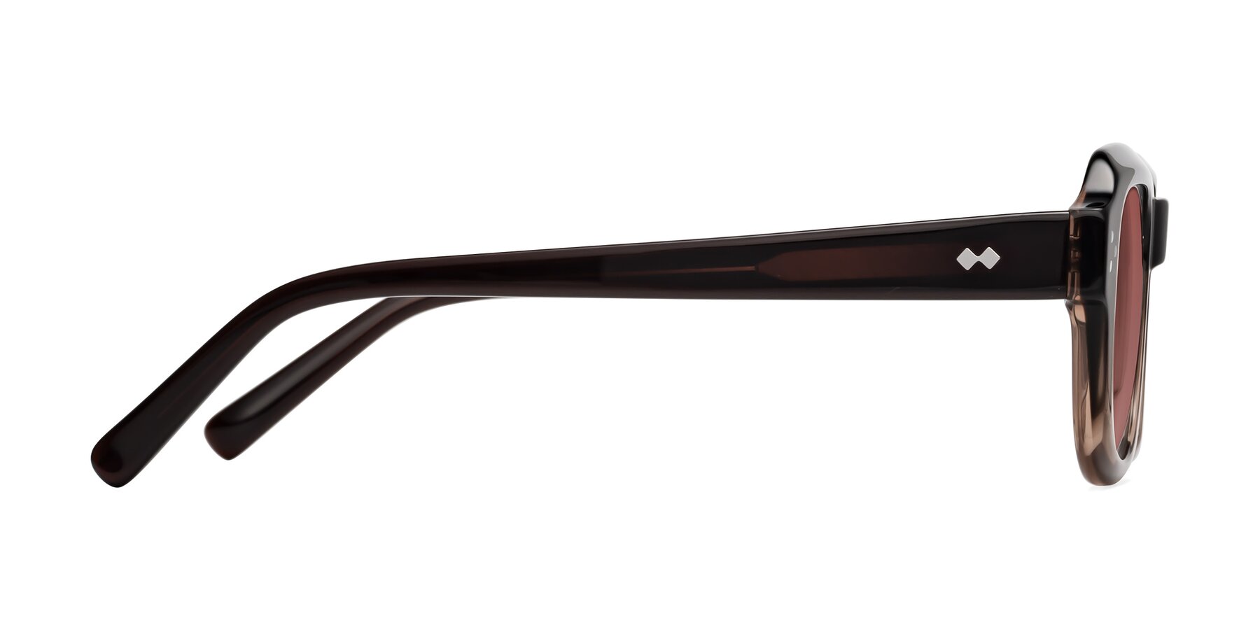 Side of Bruges in Gradient Brown with Garnet Tinted Lenses