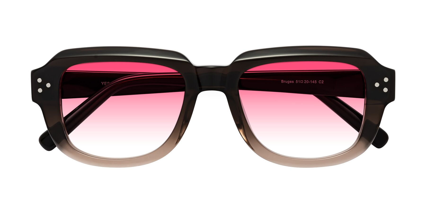 Folded Front of Bruges in Gradient Brown with Pink Gradient Lenses