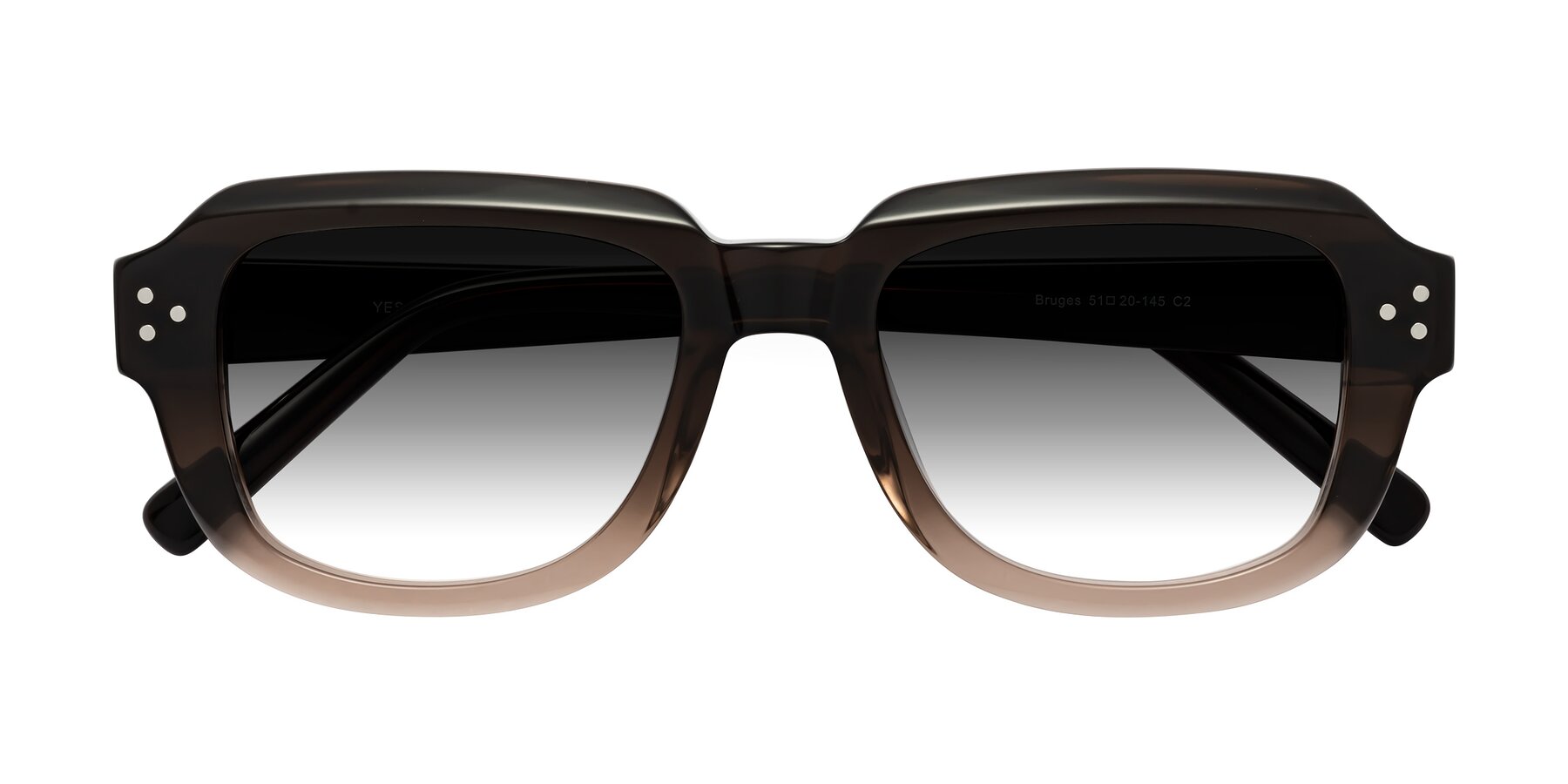 Folded Front of Bruges in Gradient Brown with Gray Gradient Lenses