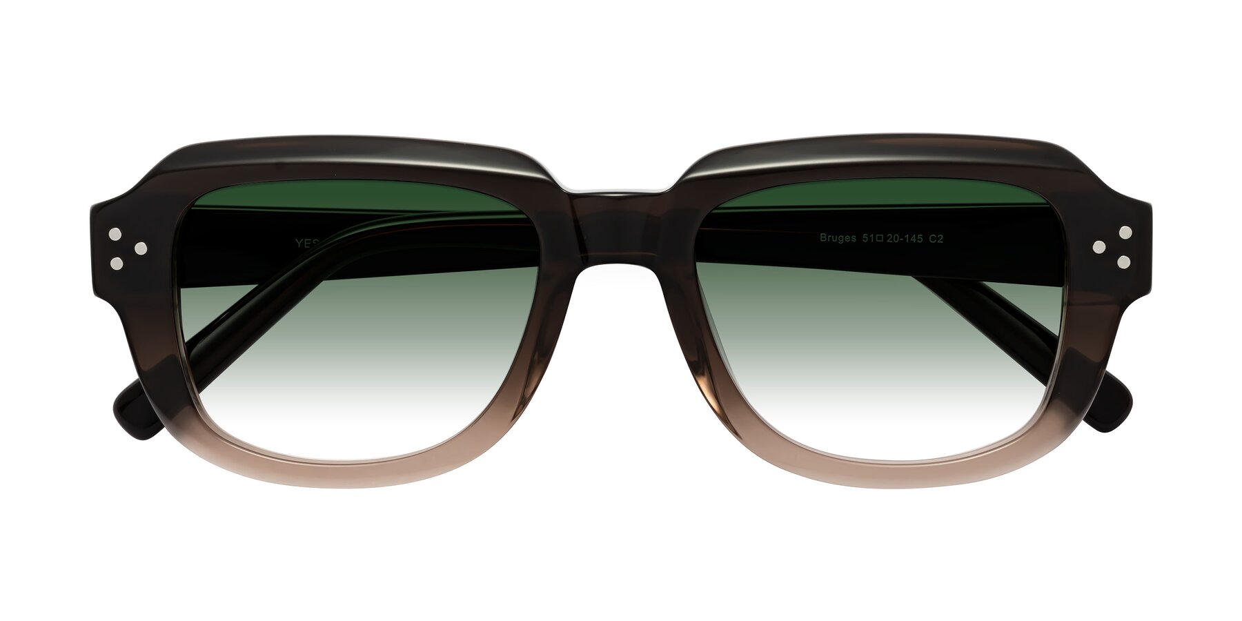 Folded Front of Bruges in Gradient Brown with Green Gradient Lenses