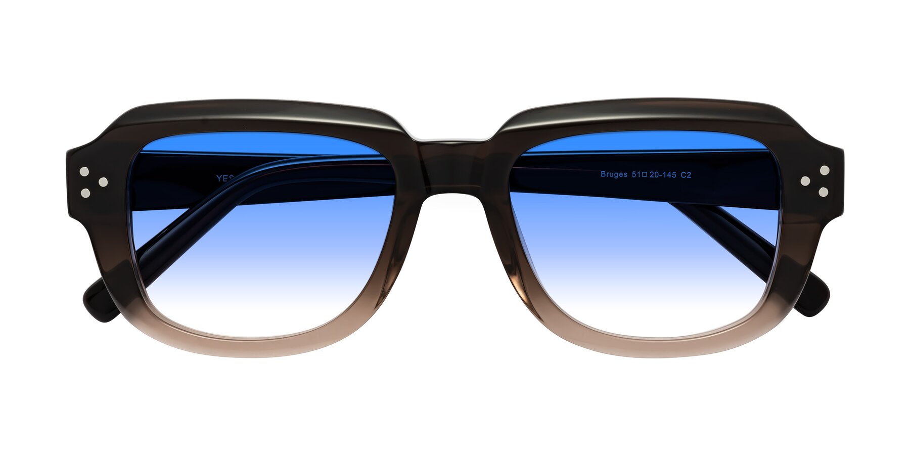 Folded Front of Bruges in Gradient Brown with Blue Gradient Lenses