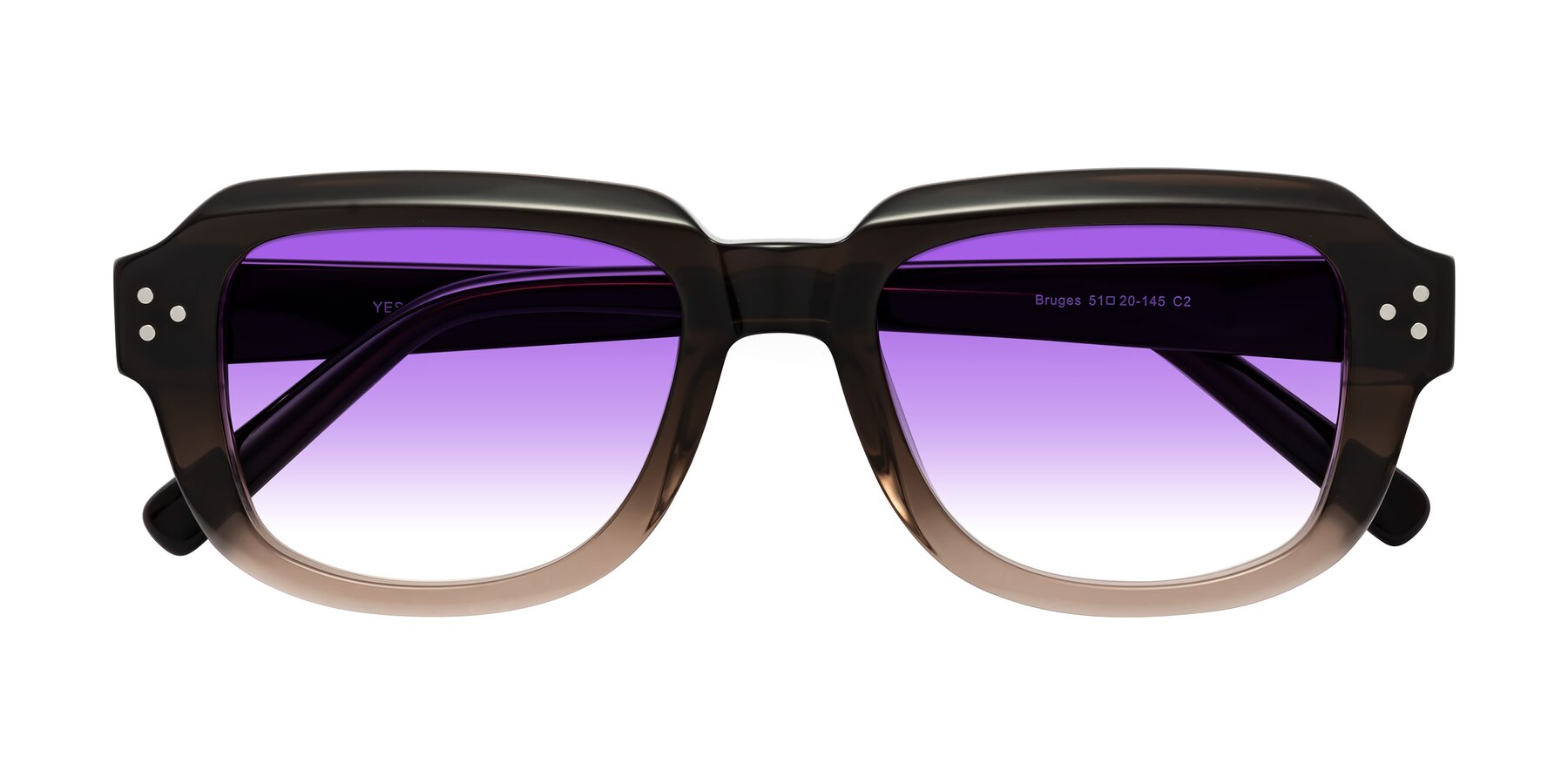 Folded Front of Bruges in Gradient Brown with Purple Gradient Lenses