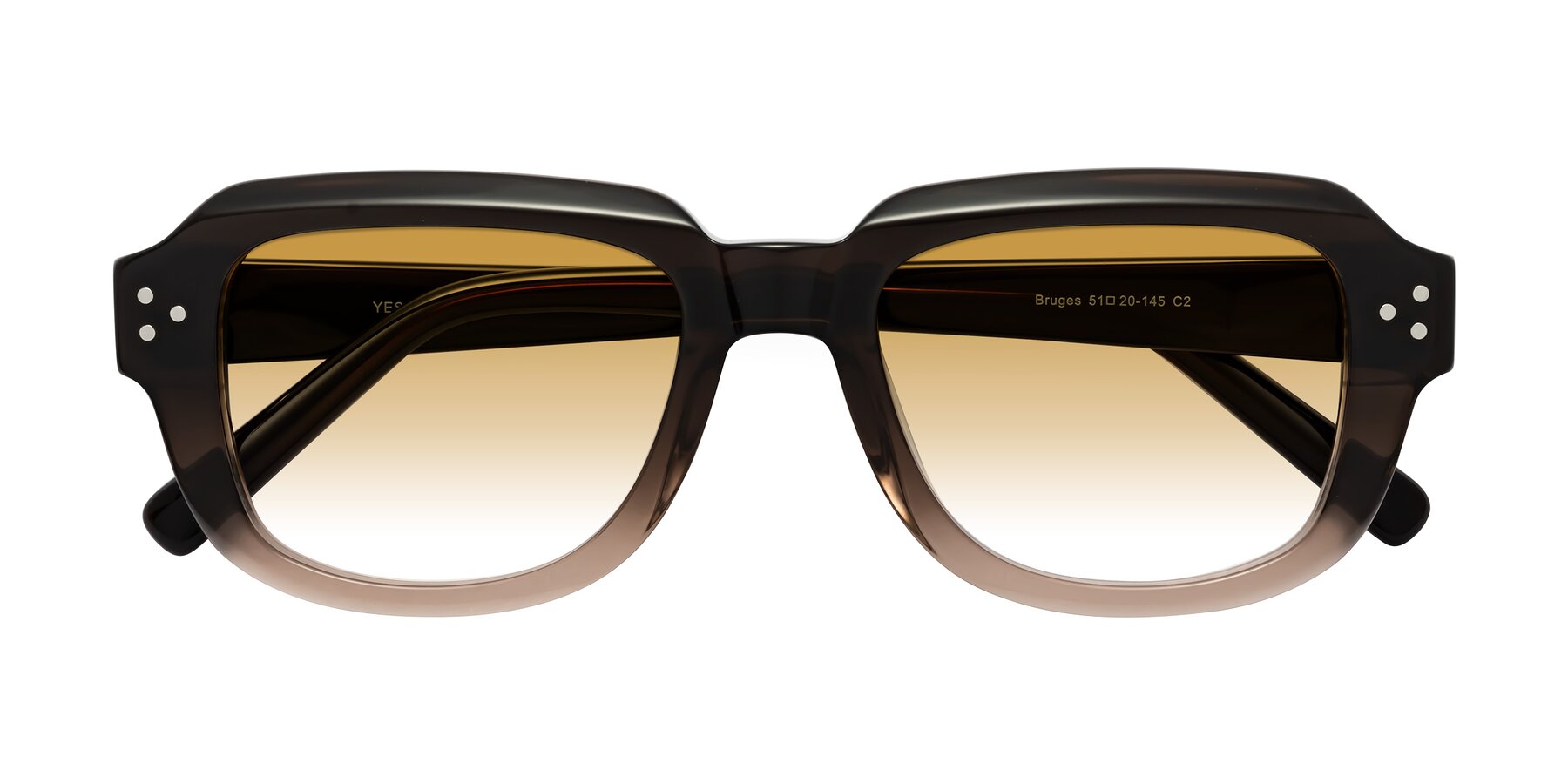 Folded Front of Bruges in Gradient Brown with Champagne Gradient Lenses