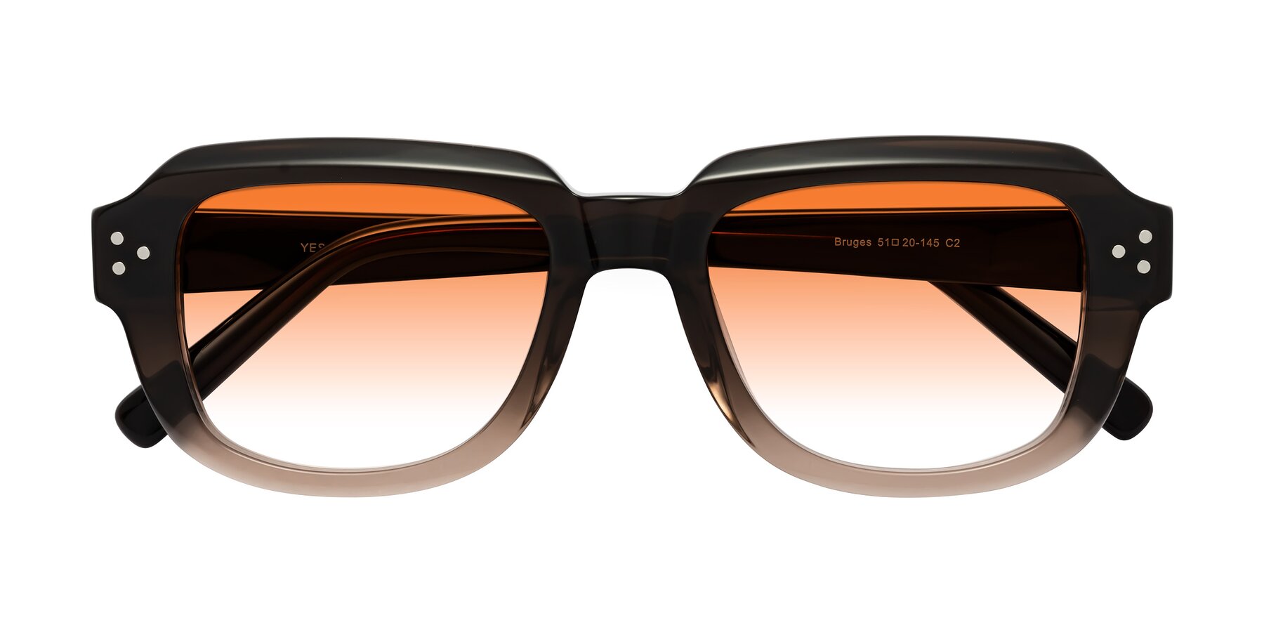 Folded Front of Bruges in Gradient Brown with Orange Gradient Lenses