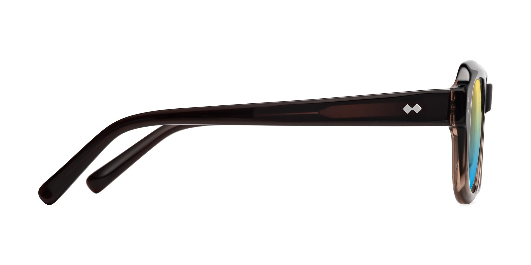 Side of Bruges in Gradient Brown with Yellow / Blue Gradient Lenses