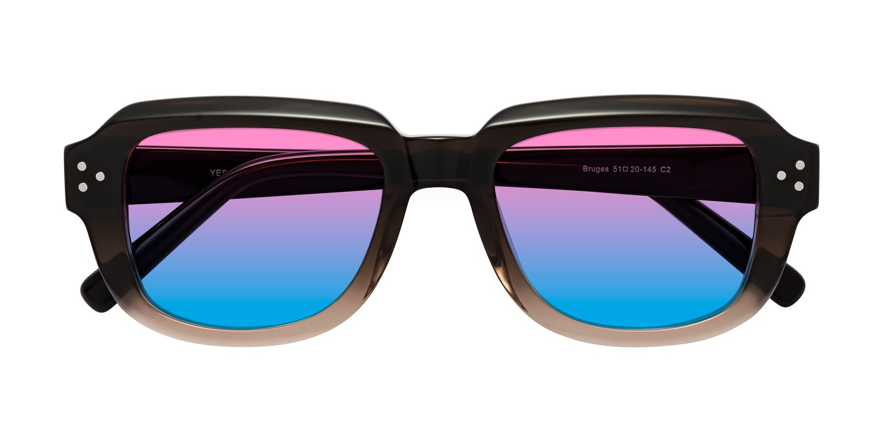 Folded Front of Bruges in Gradient Brown with Pink / Blue Gradient Lenses