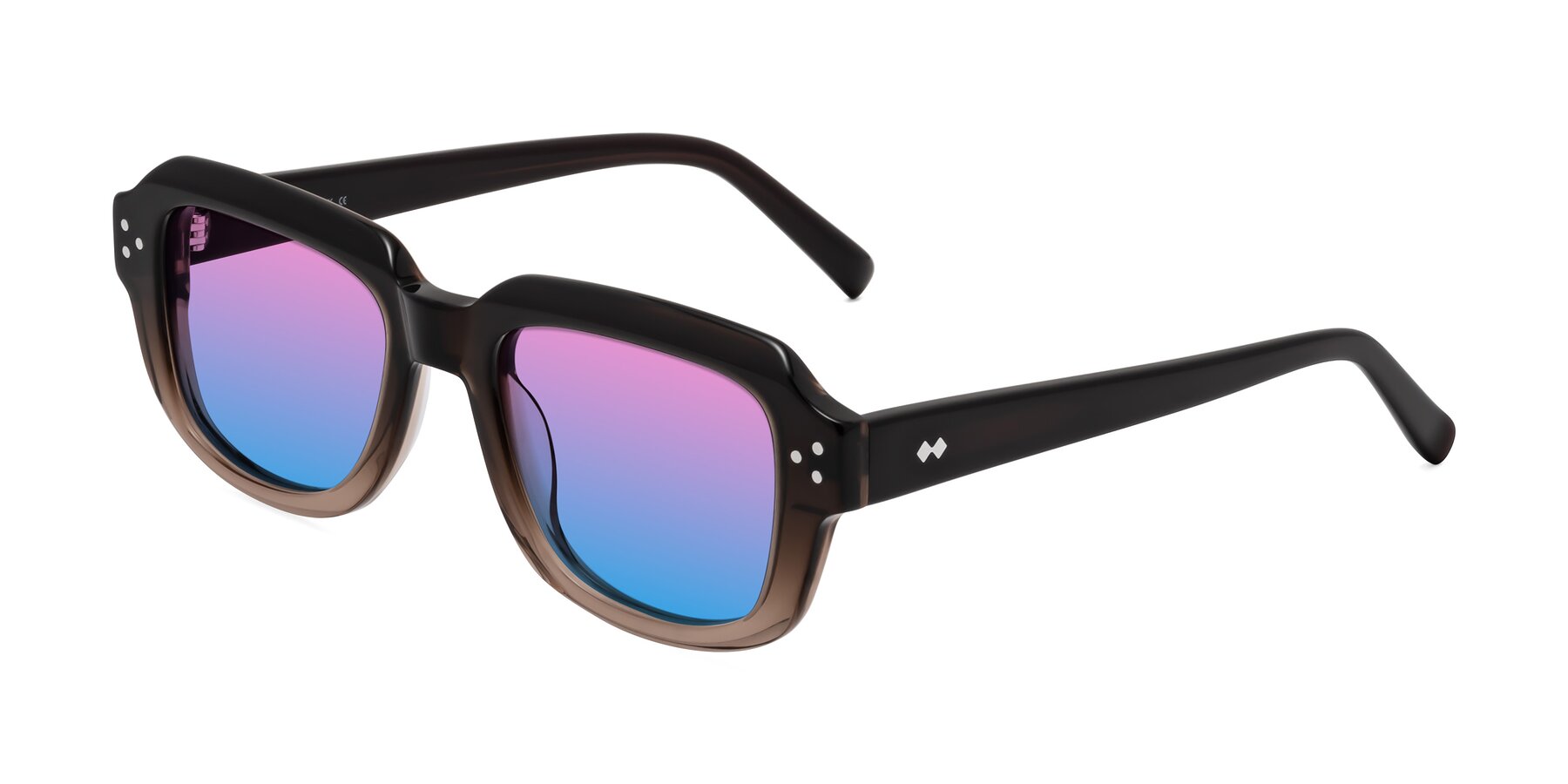 Angle of Bruges in Gradient Brown with Pink / Blue Gradient Lenses