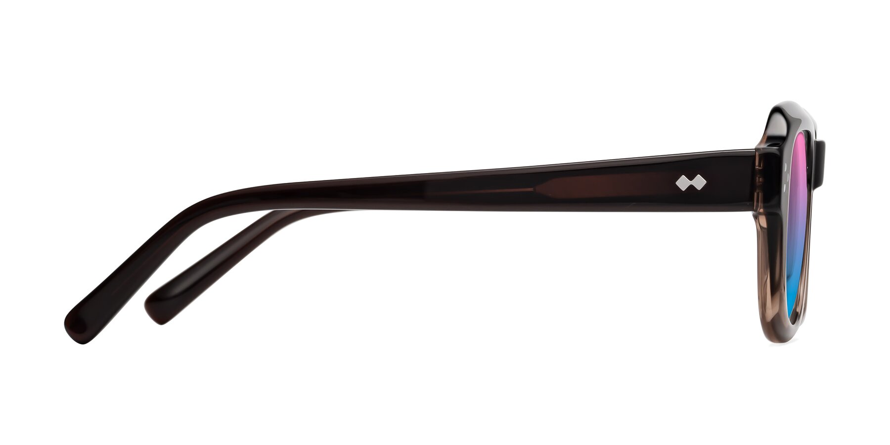 Side of Bruges in Gradient Brown with Pink / Blue Gradient Lenses