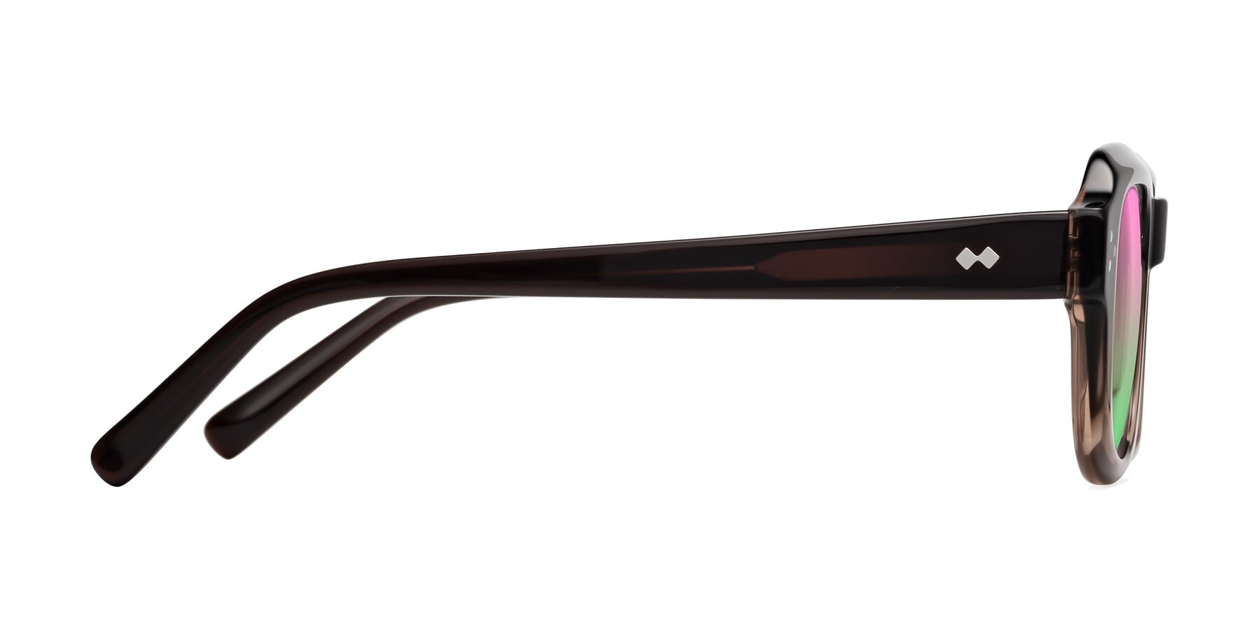 Side of Bruges in Gradient Brown with Pink / Green Gradient Lenses