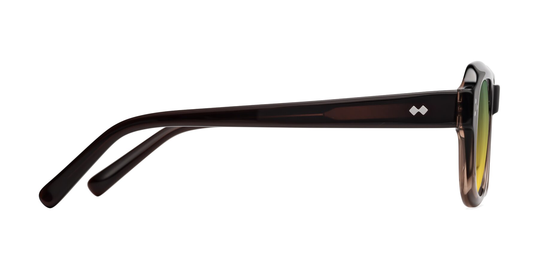 Side of Bruges in Gradient Brown with Green / Yellow Gradient Lenses