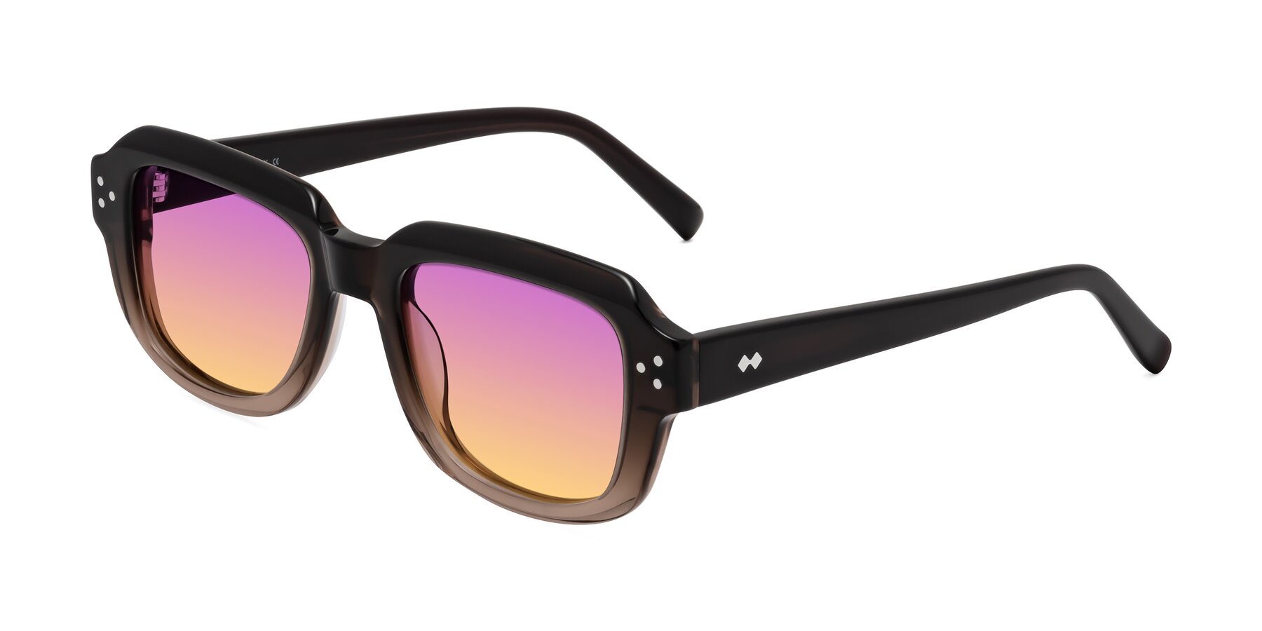 Angle of Bruges in Gradient Brown with Purple / Yellow Gradient Lenses