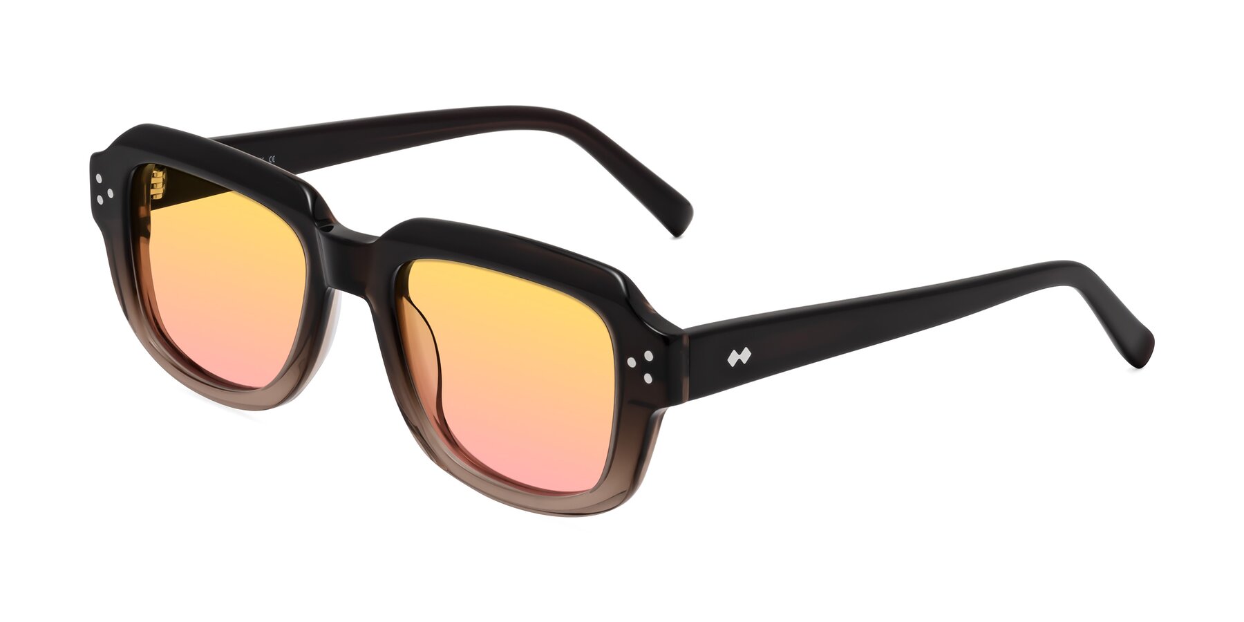 Angle of Bruges in Gradient Brown with Yellow / Pink Gradient Lenses