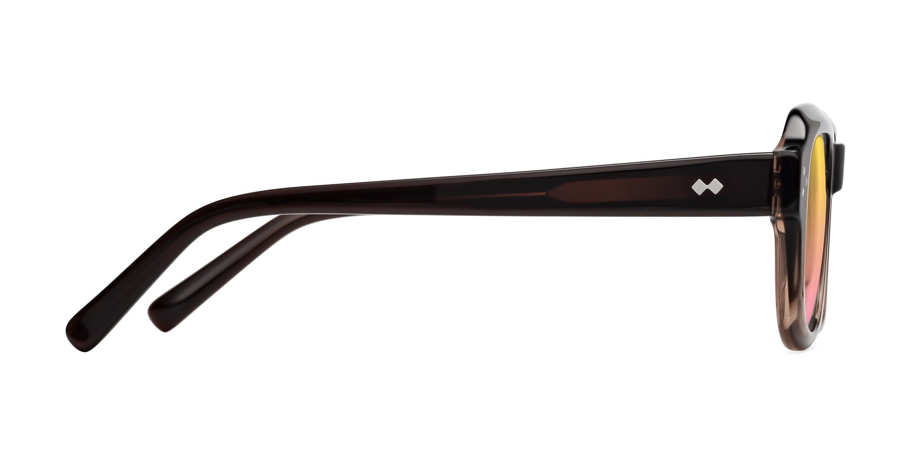 Side of Bruges in Gradient Brown with Yellow / Pink Gradient Lenses