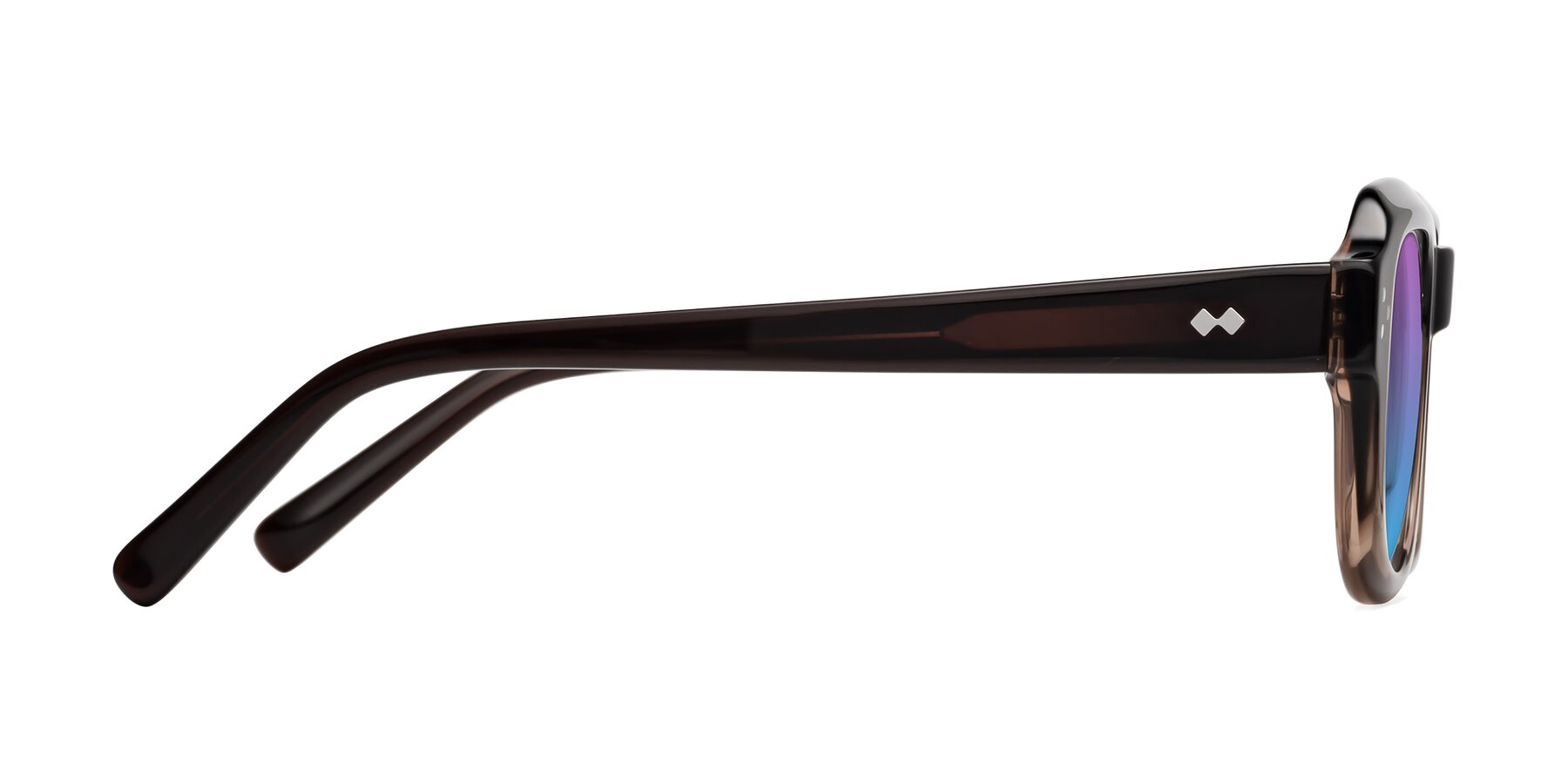 Side of Bruges in Gradient Brown with Purple / Blue Gradient Lenses