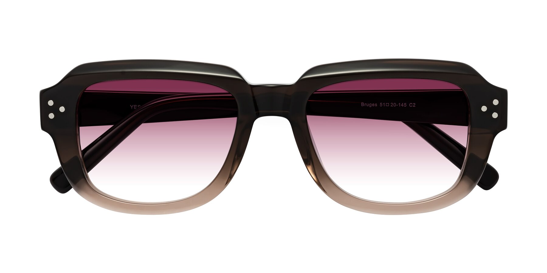 Folded Front of Bruges in Gradient Brown with Wine Gradient Lenses