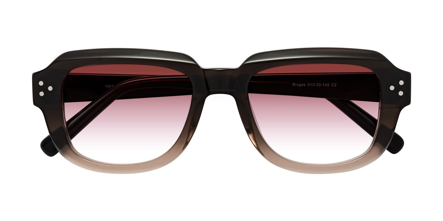 Folded Front of Bruges in Gradient Brown with Garnet Gradient Lenses