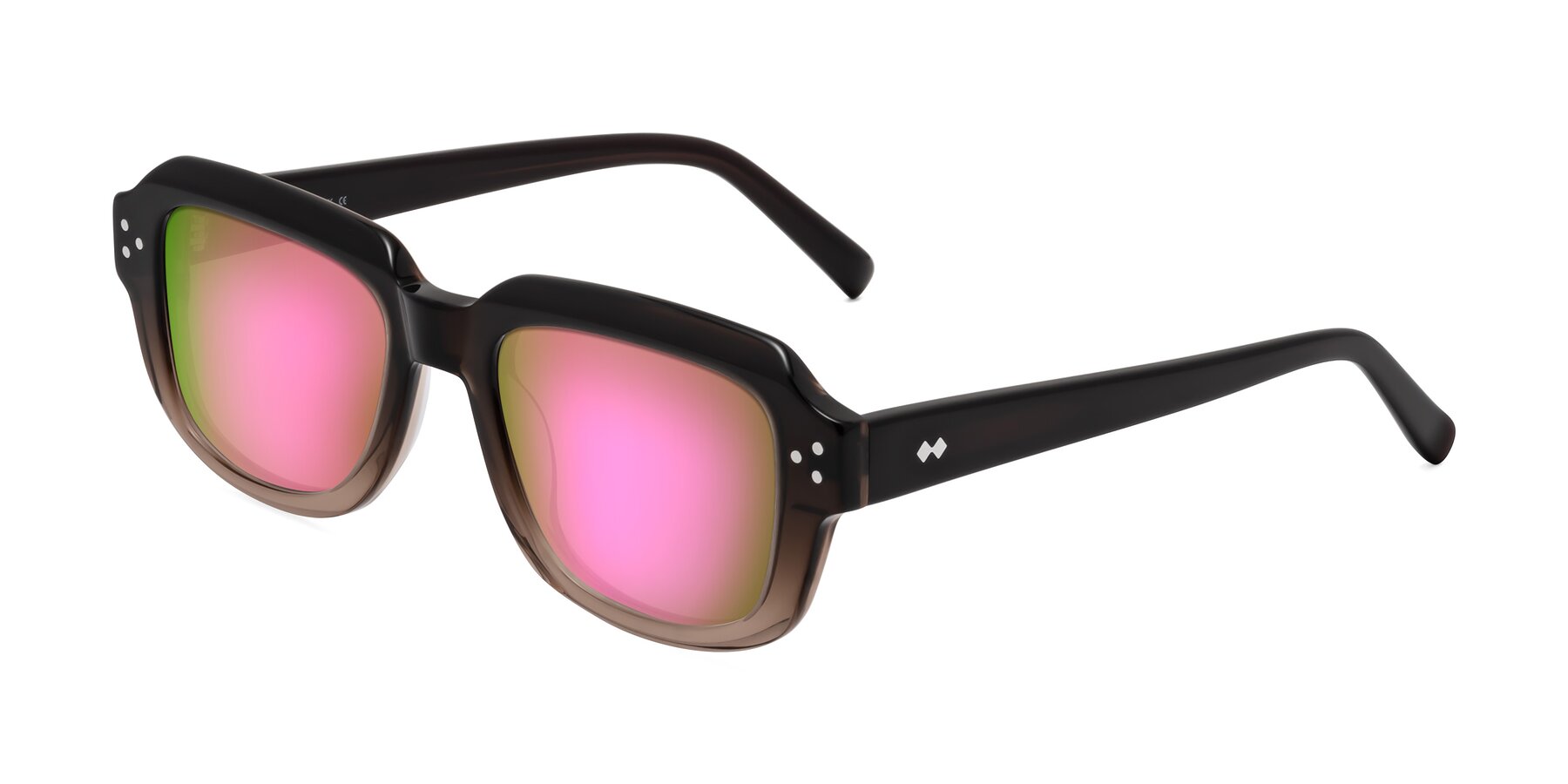 Angle of Bruges in Gradient Brown with Pink Mirrored Lenses