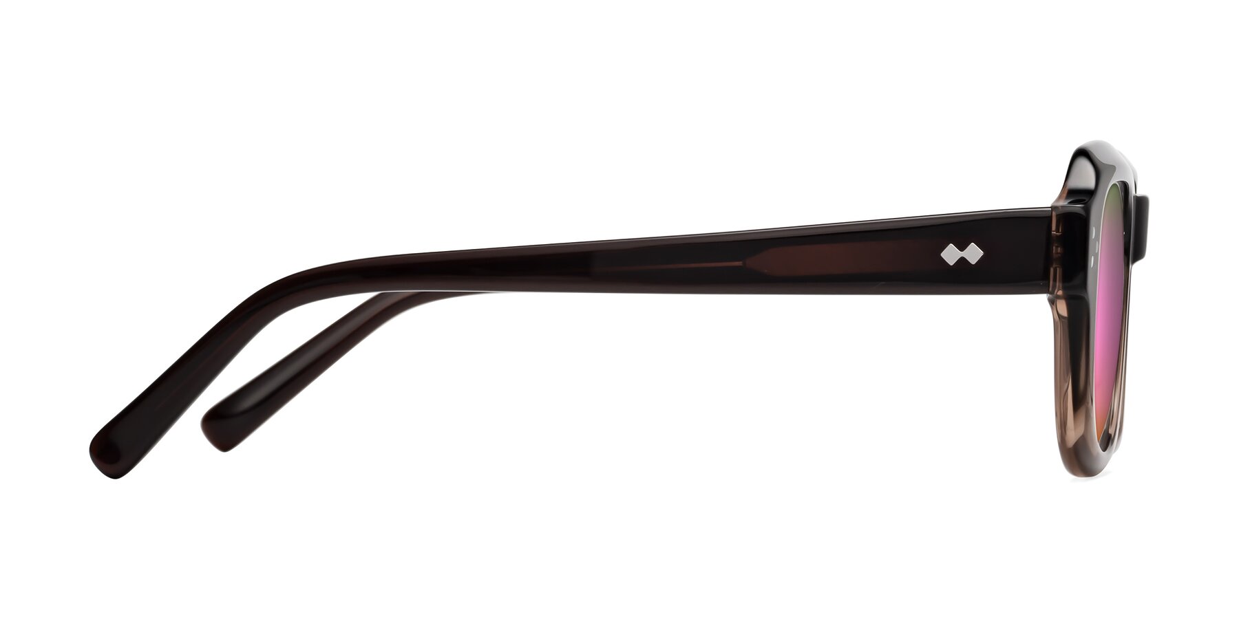 Side of Bruges in Gradient Brown with Pink Mirrored Lenses
