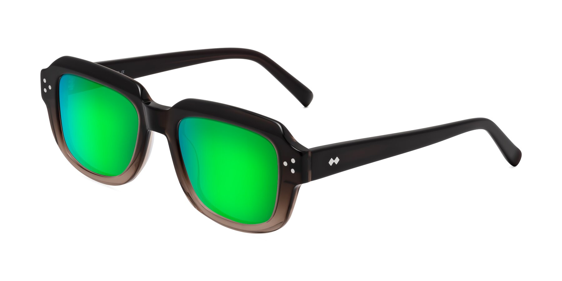 Angle of Bruges in Gradient Brown with Green Mirrored Lenses