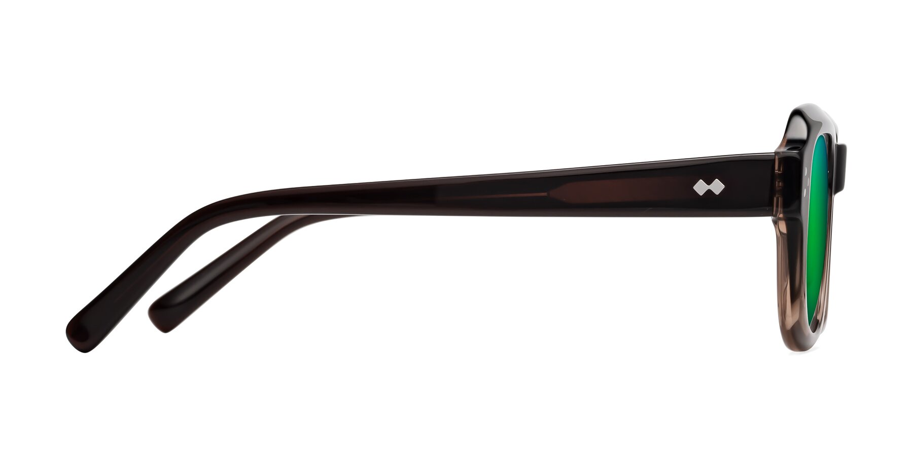 Side of Bruges in Gradient Brown with Green Mirrored Lenses