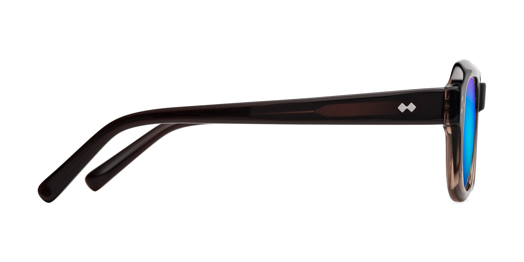 Side of Bruges in Gradient Brown with Blue Mirrored Lenses