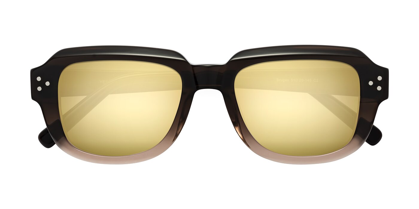 Bruges - Gradient Brown Flash Mirrored Sunglasses