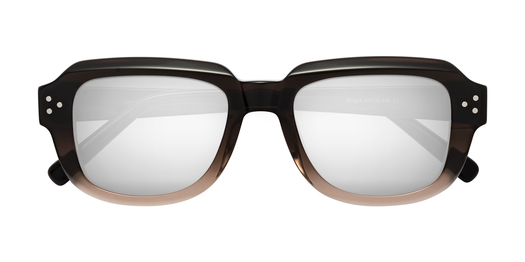 Folded Front of Bruges in Gradient Brown with Silver Mirrored Lenses