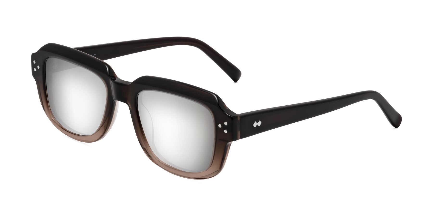Angle of Bruges in Gradient Brown with Silver Mirrored Lenses