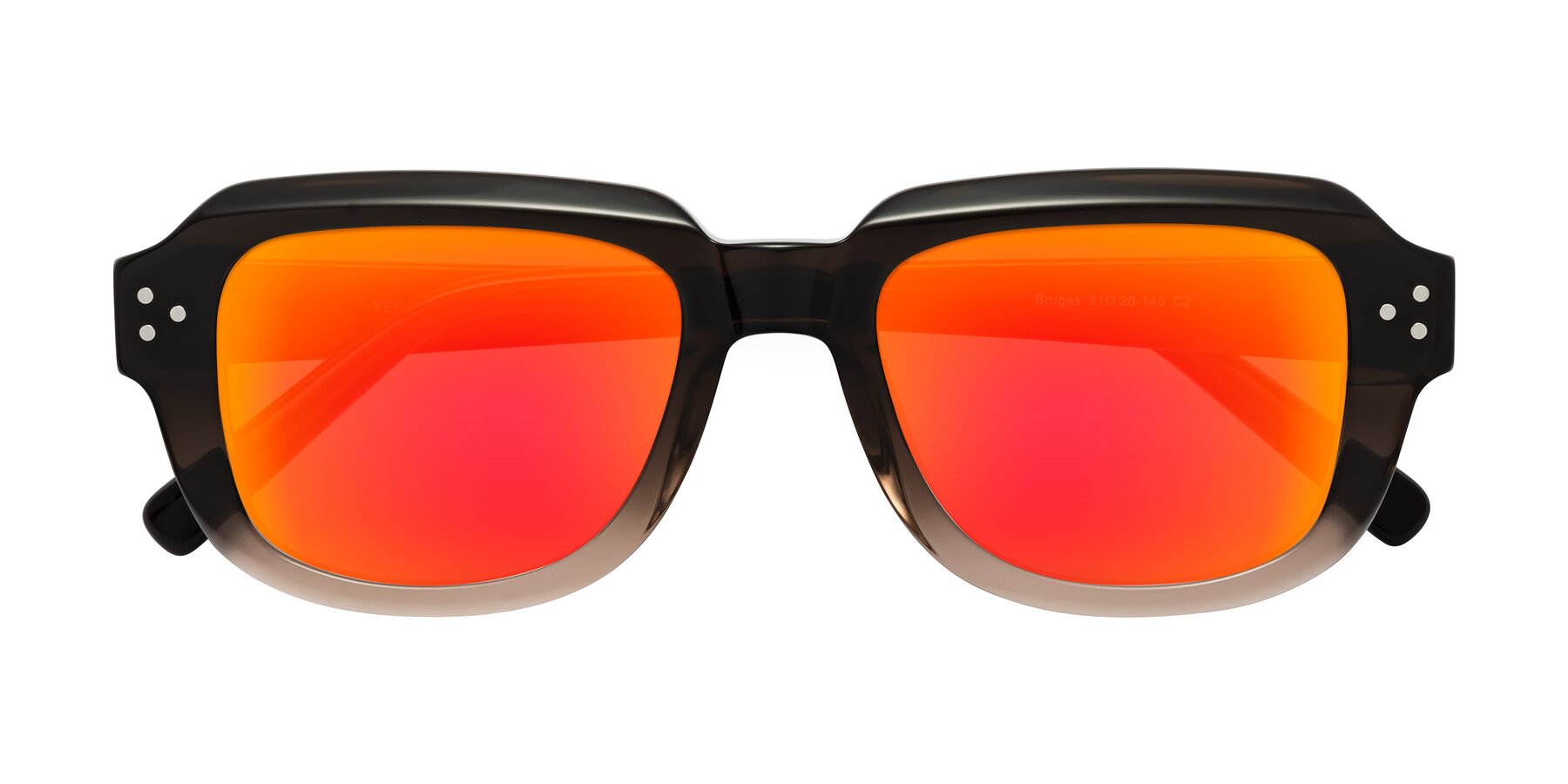 Folded Front of Bruges in Gradient Brown with Red Gold Mirrored Lenses