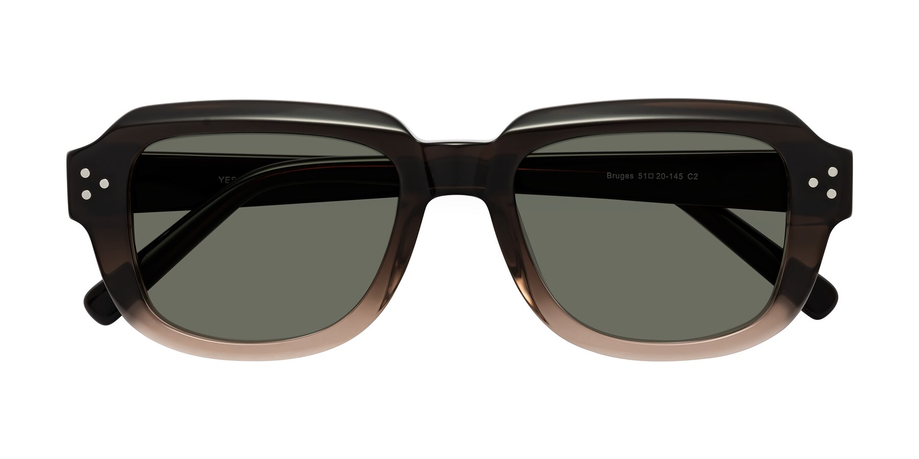 Folded Front of Bruges in Gradient Brown with Gray Polarized Lenses