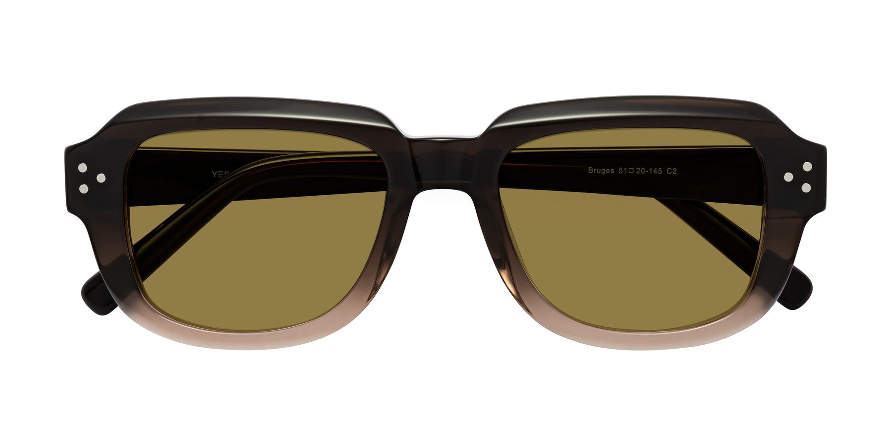 Folded Front of Bruges in Gradient Brown with Brown Polarized Lenses